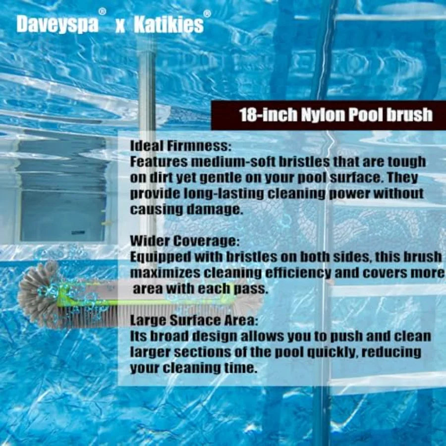 Pool Maintenance Kit with Aluminum Pole, Skimmer Nets, Brushes Chlorine Dispenser for Easy Pool Cleaning Gray, Durable, Lightwe