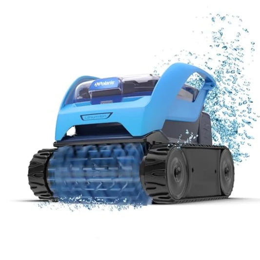 Above-ground and in-ground pool cleaner, cyclonic vacuum technology, compact lightweight design, long-lasting battery, black