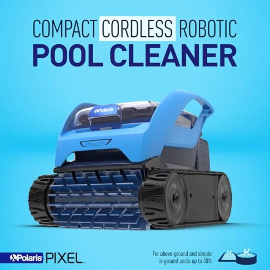 Above-ground and in-ground pool cleaner, cyclonic vacuum technology, compact lightweight design, long-lasting battery, black
