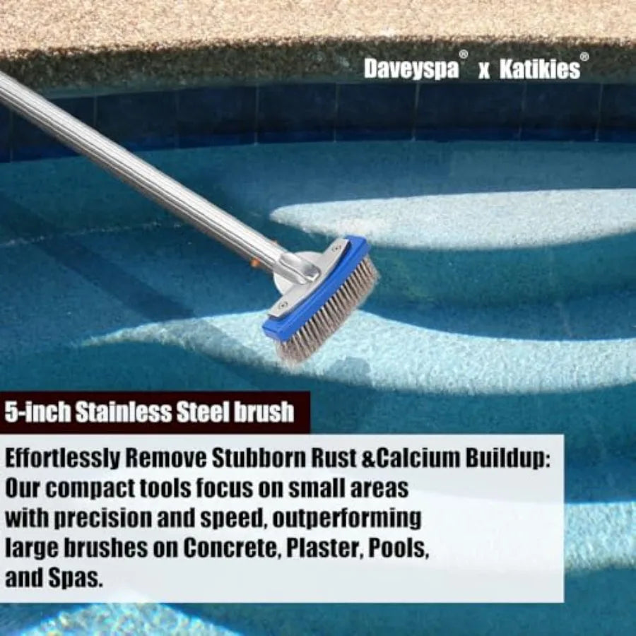 Pool Maintenance Kit with Aluminum Pole, Skimmer Nets, Brushes Chlorine Dispenser for Easy Pool Cleaning Gray, Durable, Lightwe